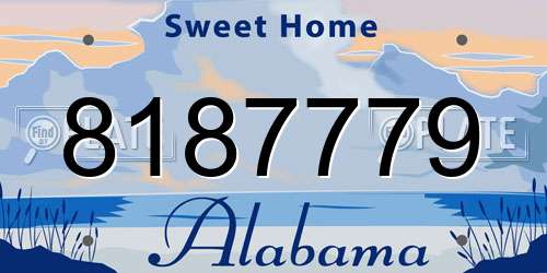 8187779 Alabama License Plate