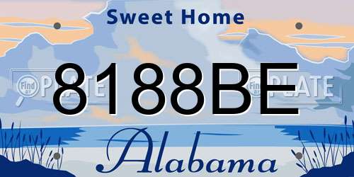8188BE Alabama License Plate