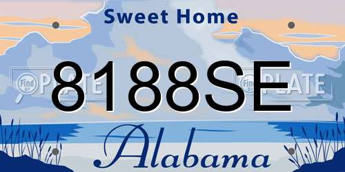 8188SE Alabama License Plate