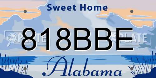 818BBE Alabama License Plate
