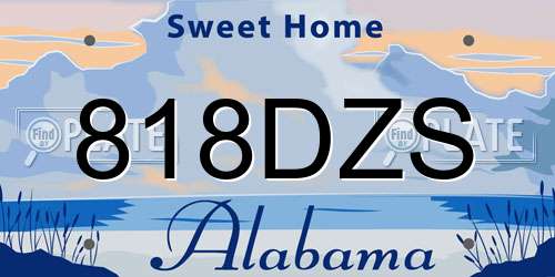 818DZS Alabama License Plate