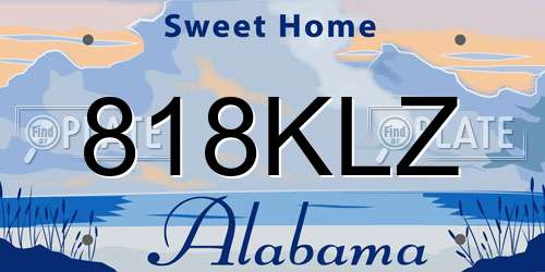 818KLZ Alabama License Plate