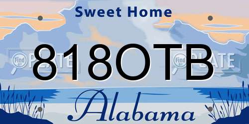 818OTB Alabama License Plate