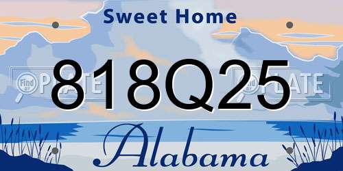 818Q25 Alabama License Plate