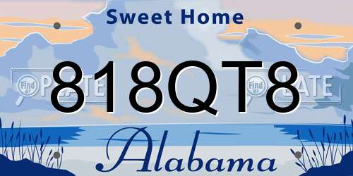 818QT8 Alabama License Plate