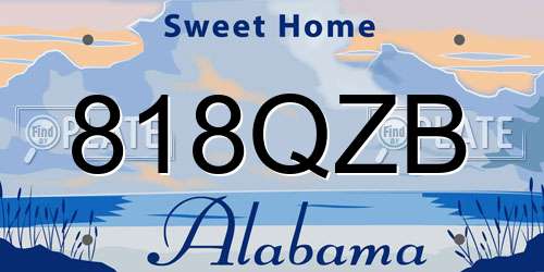 818QZB Alabama License Plate