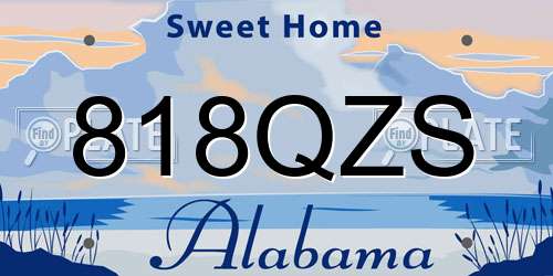 818QZS Alabama License Plate