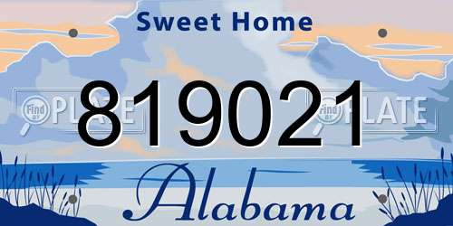 819021 Alabama License Plate