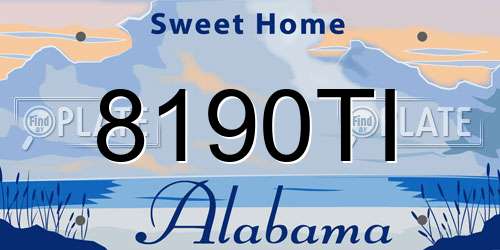 8190TI Alabama License Plate