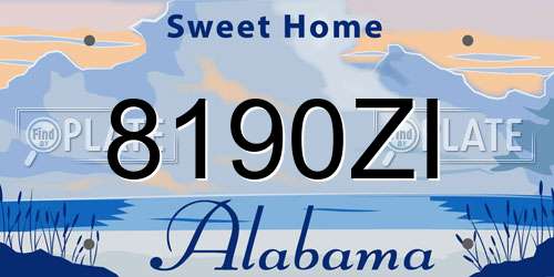 8190ZI Alabama License Plate