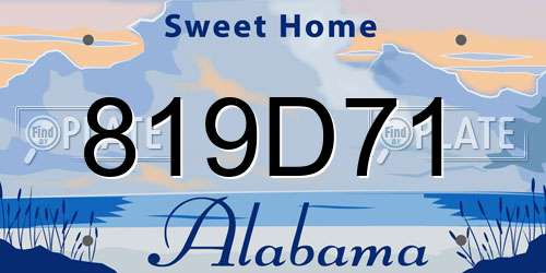 819D71 Alabama License Plate