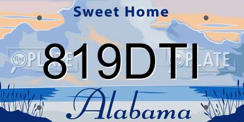819DTI Alabama License Plate