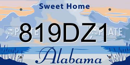 819DZ1 Alabama License Plate