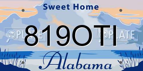 819OTI Alabama License Plate
