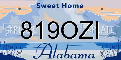 819OZI Alabama License Plate