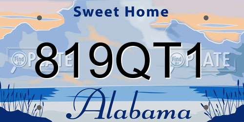 819QT1 Alabama License Plate