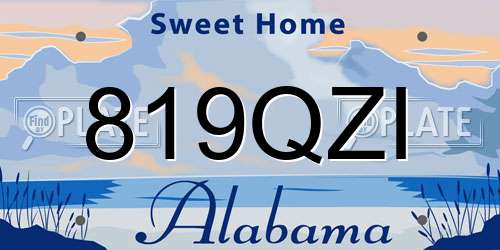 819QZI Alabama License Plate