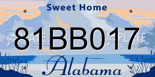 81BB017 Alabama License Plate