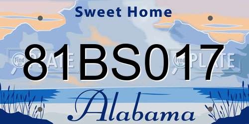 81BS017 Alabama License Plate