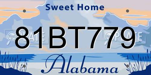 81BT779 Alabama License Plate