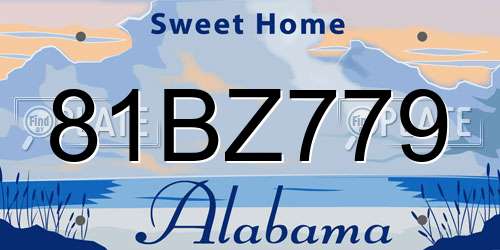 81BZ779 Alabama License Plate