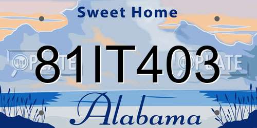 81IT403 Alabama License Plate