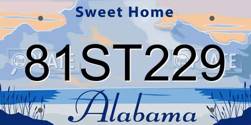 81ST229 Alabama License Plate
