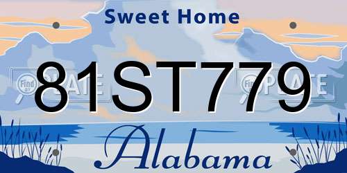 81ST779 Alabama License Plate