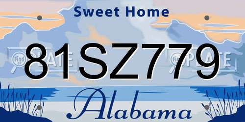 81SZ779 Alabama License Plate
