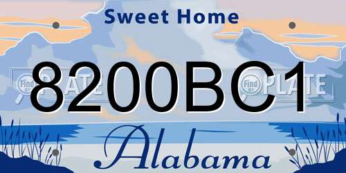 8200BC1 Alabama License Plate