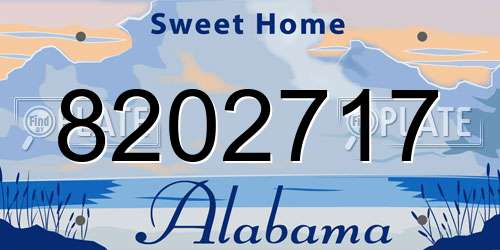 8202717 Alabama License Plate