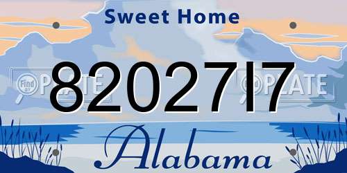82027I7 Alabama License Plate
