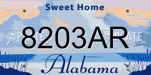 8203AR Alabama License Plate