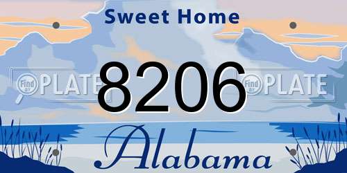 8206 Alabama License Plate