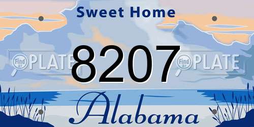 8207 Alabama License Plate
