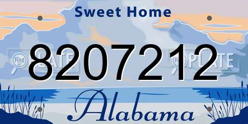 8207212 Alabama License Plate