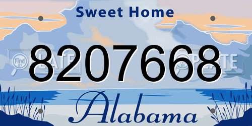 8207668 Alabama License Plate