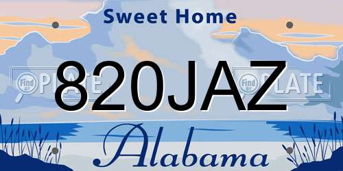 820JAZ Alabama License Plate