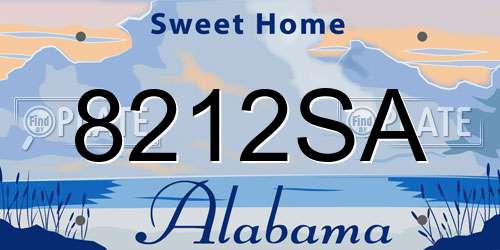 8212SA Alabama License Plate