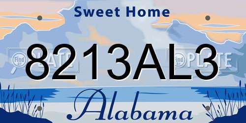 8213AL3 Alabama License Plate