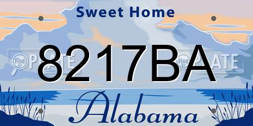 8217BA Alabama License Plate