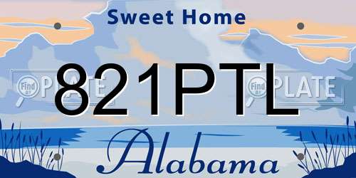 821PTL Alabama License Plate