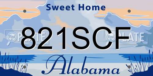 821SCF Alabama License Plate