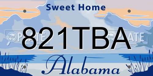 821TBA Alabama License Plate