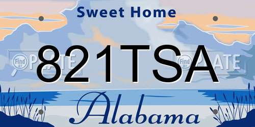 821TSA Alabama License Plate