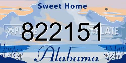 822151 Alabama License Plate