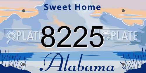 8225 Alabama License Plate
