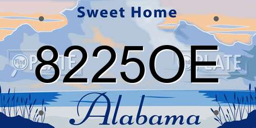 8225OE Alabama License Plate