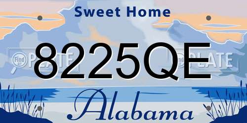 8225QE Alabama License Plate