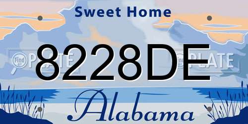 8228DE Alabama License Plate